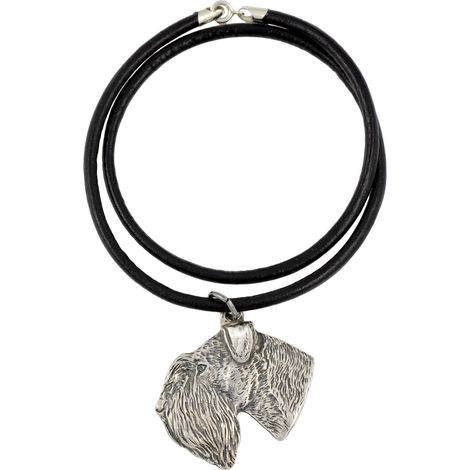 Schnauzer, Schnauzer III - collana con ciondolo placcato in argento per gli amanti dei cani, gioiello unico di Art-Dog (1/5)