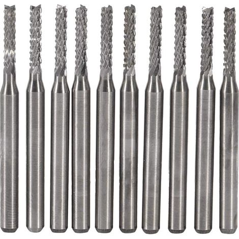 SUNXURY 10pcs Fraise en Carbure Cémenté Fin Mill Gravure Bits Sculpture Perceuse Coupeur SMT/CNC/PCB 2mm (1/5)