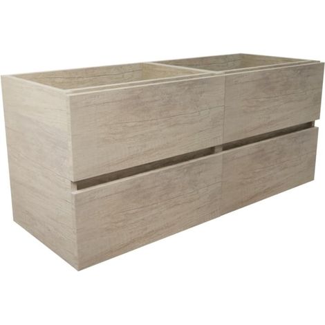 Caisson de salle de bain ROSALY INOX - 120 cm- Bois- Plan vasque en (1/5)