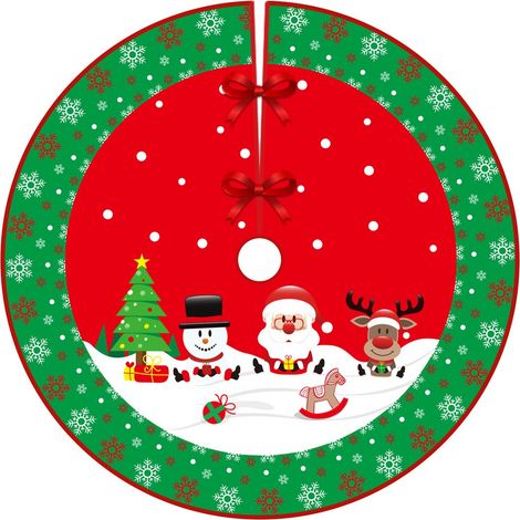 Jupe de sapin de Noël, 2 pièces de tapis de sapin de Noël de 90 cm de diamètre, décoration de sapin de Noël, décoration de la maison (1/5)
