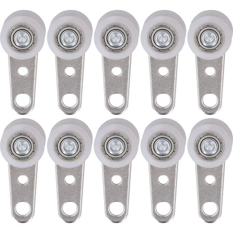 Ortviai Roulettes pour Porte Coulissante – Bloc de Poulie en Acier Inoxydable et Nylon, 10 Pièces, Diam. 19 mm, Long. 44 mm