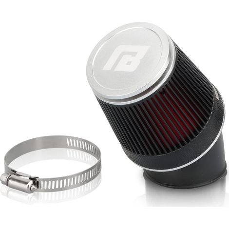 48-mm-Motorrad-Luftfilter – 1 Stück – Aluminium und Kunststoff – 360°-Ansaugung – Roller, Quad, Dirtbike – Silber (1/5)