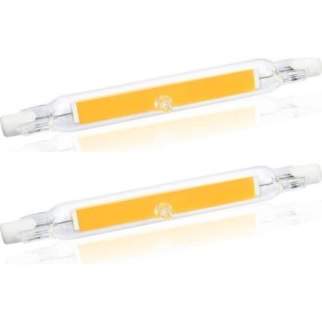 5W R7S 78MM Ampoule LED de J78 COB filament, 500 lumens 360 degrés, ampoule halogène 30W 48W 50W équivalent, parfait pour maison, cuisine, pièce, balcon, bureau, etc (2pcs, Blanc Chaud 2700K) [Classe (1/4)