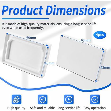 Plastic End Cap for Kabelkanal 40x60mm - Finishing element for cable ducts, wire closure masking cutting edge, (White) (1/3)