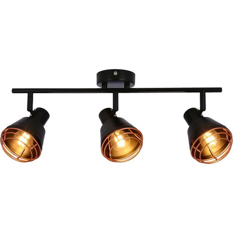 Plafoniera/Applique Candellux Neria 3xE14 nero rame 40W (1/5)