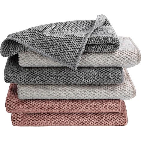 6-Piece Microfiber Cloth Set, Size 30x30 cm, Mixed Colors, for Kitchen and Multi-Purpose Cleaning (1/5)