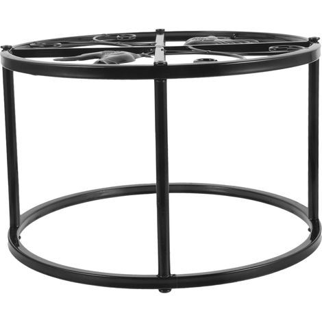 Support de Mangeoire pour Poulailler Métal Noir, Rond, Robuste Volailles, Usage Intérieur, Résistant à Casse, Support D’abreuvoir et Récipient de Bain de Poussière (1/5)