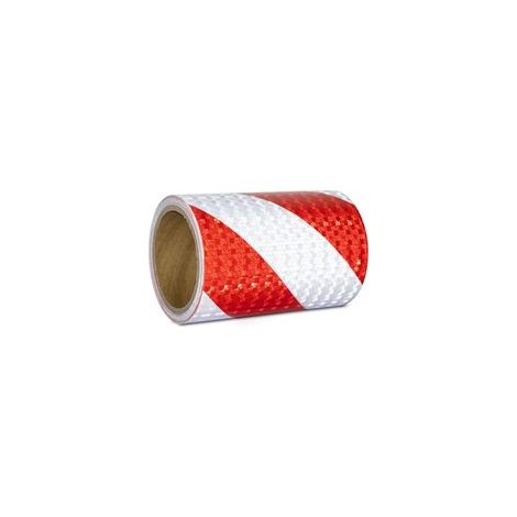 Ruban Reflechissant Adhesif Rouge et Blanc 15cm x 10m Bande Reflechissante Autocollante Imperméable Bande Réfléchissante pour véhicules, voitures, remorques, extérieur