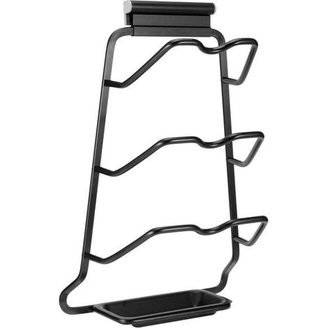 Support de rangement mural noir pour couvercle de casserole, support de planche à découper, organisateur d'accessoires de cuisine