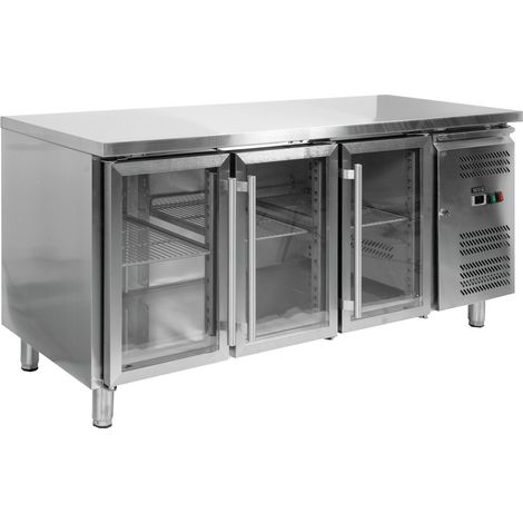 Comptoir réfrigéré à 3 portes, plage de température -2 à +8 °C, 230 W, 417 L (1/5)