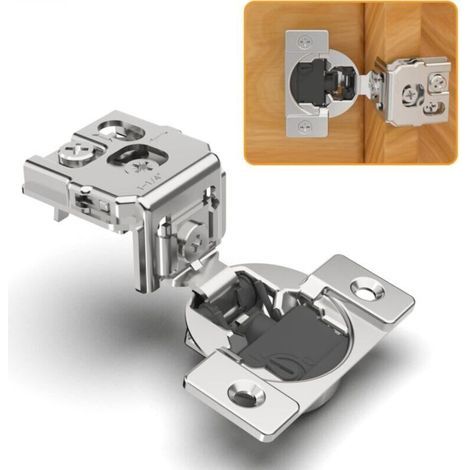 Lot de 2 charnières dissimulées 4D 1-1/4" à fermeture douce pour porte à cadre, contrôle de la vitesse de fermeture, fermeture automatique lente (1/4)