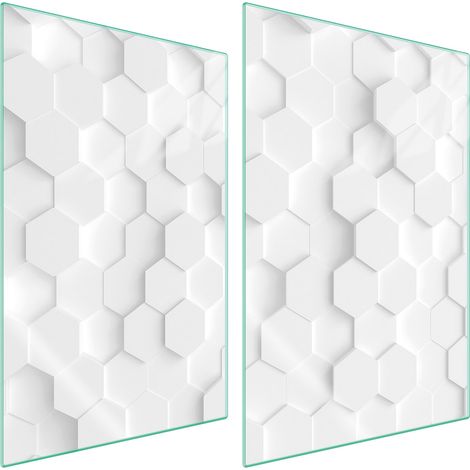 Assiette de protection en verre pour cuisine 2x35x52 blanche (1/5)