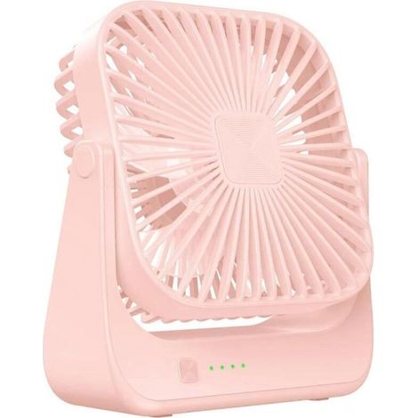Tragbarer 4-stufiger Tischventilator, kleiner rosa Ventilator für Zuhause und Büro (1/5)