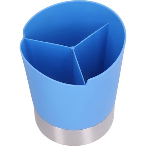 Distributeur de Pailles Bleu Robuste 3 Compartiments Stable pour Maison Bar Restaurant (1/5)