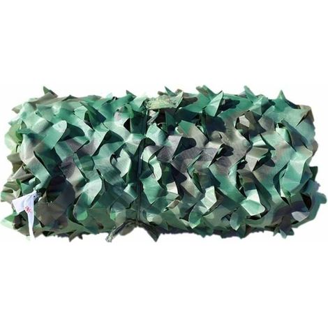 Voile d'ombrage camouflage vert carré 300 x 400 cm polyester (1/2)