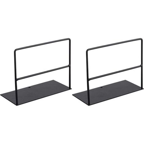 1 Paire de Serre-Livres en Fer forgé Support de Livre Simple Bureau Support de Magazine Noir (1/5)