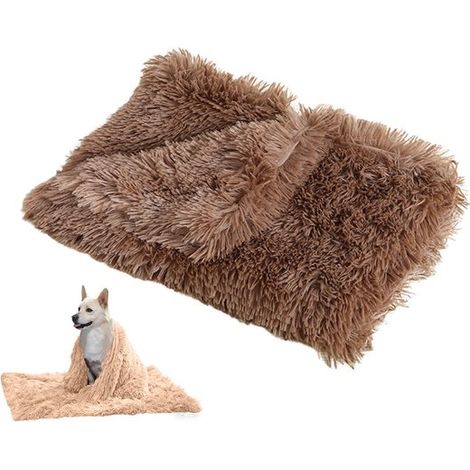 Matelas pour chien Dick's Plush - beige clair - 127x100cm - adapté aux lits pour animaux et aux voitures - fabriqué en tissu peluche ultra-doux (1/5)
