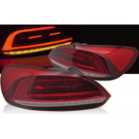Paire de feux arriere VW Scirocco 3 de 2008 a 2014 Rouge - FULL Led