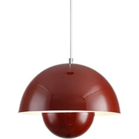 Lustre LED champignon, ampoule moderne E27, hauteur réglable réglable, avec ampoule, pour chambre, salon, salle à manger, lumière blanc 6500 K, rouge (1/5)