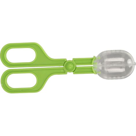 Pinzas para alimentar reptiles, herramienta para alimentar y limpiar, recogedor de excrementos con orificios de ventilación para tortugas, lagartos, ranas y arañas (verde). (1/5)