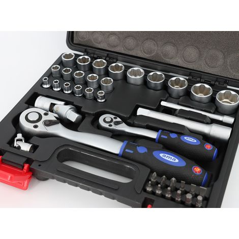 Mallette Jeu de douilles 1/4" et 1/2" 38 pièces (1/5)