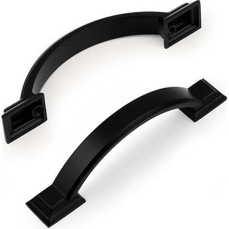 Ensemble de 6 poignées de placard de cuisine noir mat, espacement des trous de 76 mm, poignées de placard en métal pour chambre, salon, portes de placard de cuisine, armoires à chaussures et quincaill (1/5)