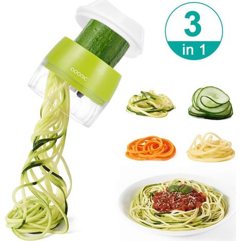 Râpe spirale manuelle robuste pour légumes, idéale pour les salades, carottes, fruits, concombres et courgettes. (1/5)