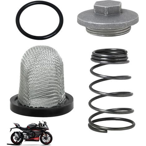 Ölablassschrauben-Set für Motorrad-Roller, inklusive O-Ring, Filter und Feder, passend für 50-150 cm³ GY6 Motorräder. (1/5)