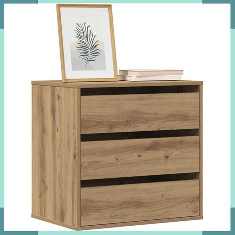 852851 Commode d'angle chêne artisanal 60x41x58 cm bois d'ingénierie (1/5)