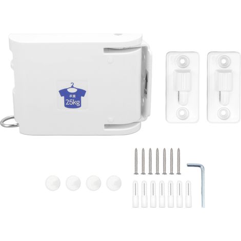4.2m Thickened Retractable Clothesline Concealed Positioning Buckle Indoor Room Wall Mounted Clothes Line White