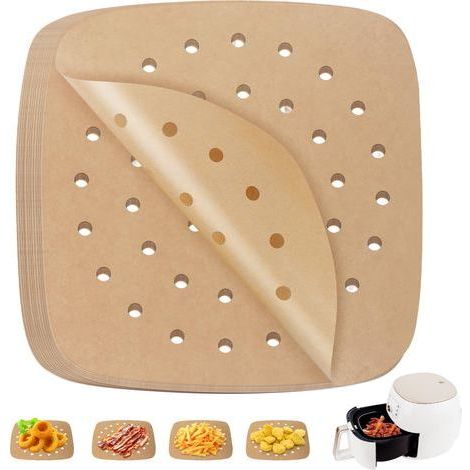 200 Papie Sulfuisé Ai Fye,Pefoé Papie Cuisson Ai Fye,Jetable Antiadhésive Sans Huile Papie Pachemin Accessoies pou Fiteuse Cuiseu à Vapeu Fou Ai Fye-7.5 (1/4)