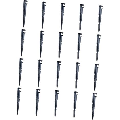 20 Piquets de Soutien pour Tuyaux D’arrosage, Support Pp Noir pour Lignes D’arrosage et Goutteurs, Maintien au Sol, Jardin et Parterres (1/5)
