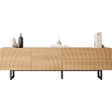 Mobile porta TV, design moderno, soluzione salvaspazio, 34,2 kg, colore naturale. (1/2)