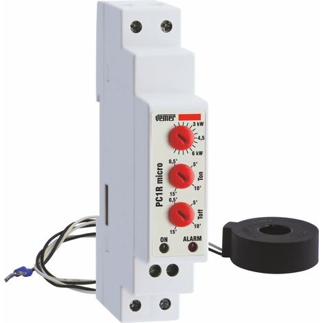 Relais de Contrôle de Charge Prioritaire avec Mesure de Puissance Active Monophasée 1 module DIN Vemer VE788800 PC1R Micro
