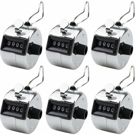 EASYCOMFORT Lot de 6 Compteur Manuel 4 Chiffres Anneau Numérateurs Mécaniques à Clic Main pour Compte de Personnes ou Points - 4,5 x 4,5 x 3cm (1/5)