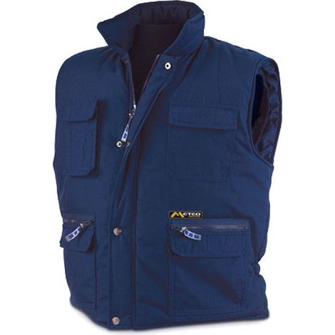 ropa finstock abrigo chaleco azul multibolsillo xxl 288vma polie