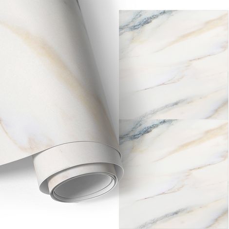 Klebefolie für Möbel - Möbelfolie - Selbstklebefolie - für Couchtisch - Türen - Wohnzimmer - Schlafzimmer Heller Marmor 50x100 cm