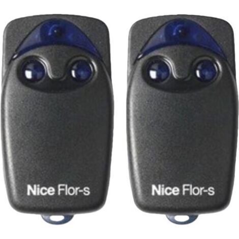 Télécommande compatible Nice FLo2r-s 2 touches code roulant 433 MHz coque noire pour portail et porte de garage (1/2)