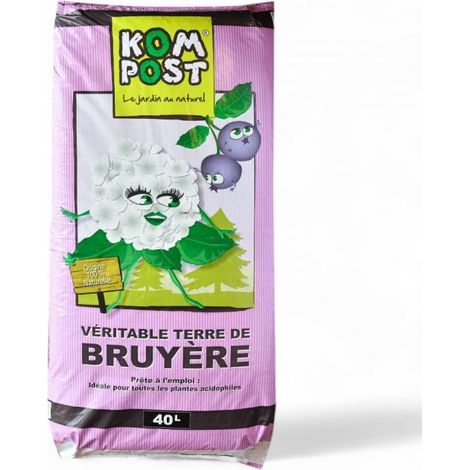 Terre de bruyère forestière pour plantation, sac de 40 litres - KOM14