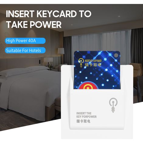 FTVOGUE Interrupteur de Carte, Commutateur de Carte Détallé de l'Interrupteur de Mise Hors Tension High Power Mécanique pour Les Hôtels, d'éclairage (White) (1/5)