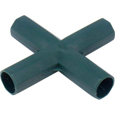 10 Pack 16mm 4 Way Cross Head PVC Connectors for Heavy Duty Greenhouse Frame Construction (1/3)