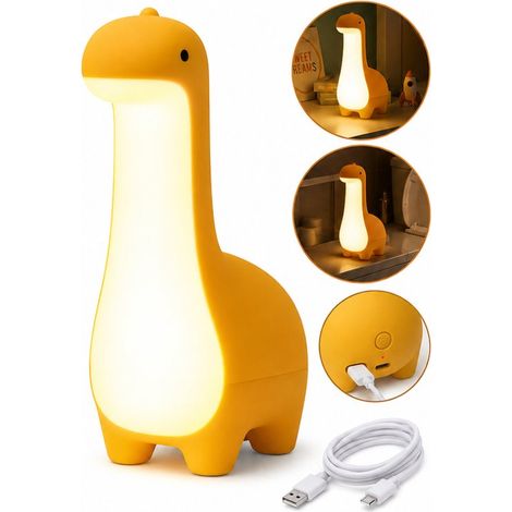 Veilleuse Bébé Dinosaure – Lampe LED douce et rechargeable – Décoration de chambre adorable – Cadeau de naissance ou d'enfant (1/3)