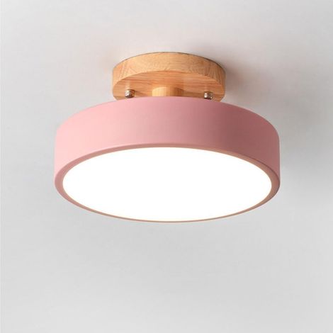 plafonnier circulaire moderne,18CM diamètre, 3000k lampe réglable, 5W lampe LED créative, convient pour porche, chambre à coucher (rose) (1/5)