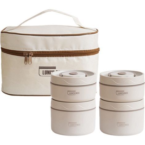 Set mit 4 tragbaren Lunchboxen mit luftdichten Deckeln für Schüler (1/5)