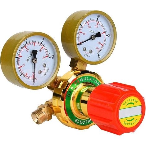 Régulateur de gaz acétylène, régulateur de gaz de soudure, compteur de pression acétylène pour chalumeau à gaz, kit de coupe G5/8 CGA580 (sortie acétylène 5/8) (1/5)