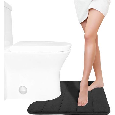 Tapis De Bain En Forme De U - Mousse À Mémoire De Forme - Pour Toilette - 40 X 50 Cm - 1 Pièce (1/5)