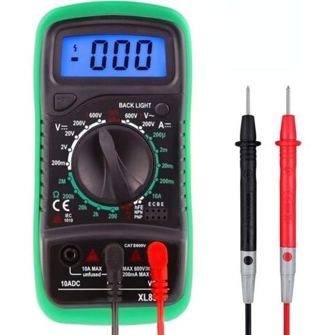 Multimètre Numérique,Multimètre de Gamme Automatique Détecteur de tension Portable Testeur avec Rétroéclairage Testeur Electrique Multifonction Sécurité (1/3)