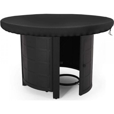 Housse de protection ronde pour plaque de feu, étanche, anti-UV 420D, pour plaque de cuisson et plaque de cuisson, noir (diamètre 100 cm) (1/4)
