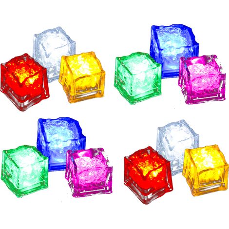 Glaçons lumineux LED, paquet de 12, pour fêtes et boissons