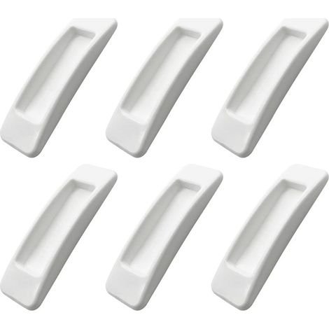 Lot de 6 Poignée Autocollante Porte Coulissante poignées auto-adhésives pour porte coulissante avec rubans adhésifs double face porte coulissante Les tiroirs sans perforation Poignée Blanc (1/5)